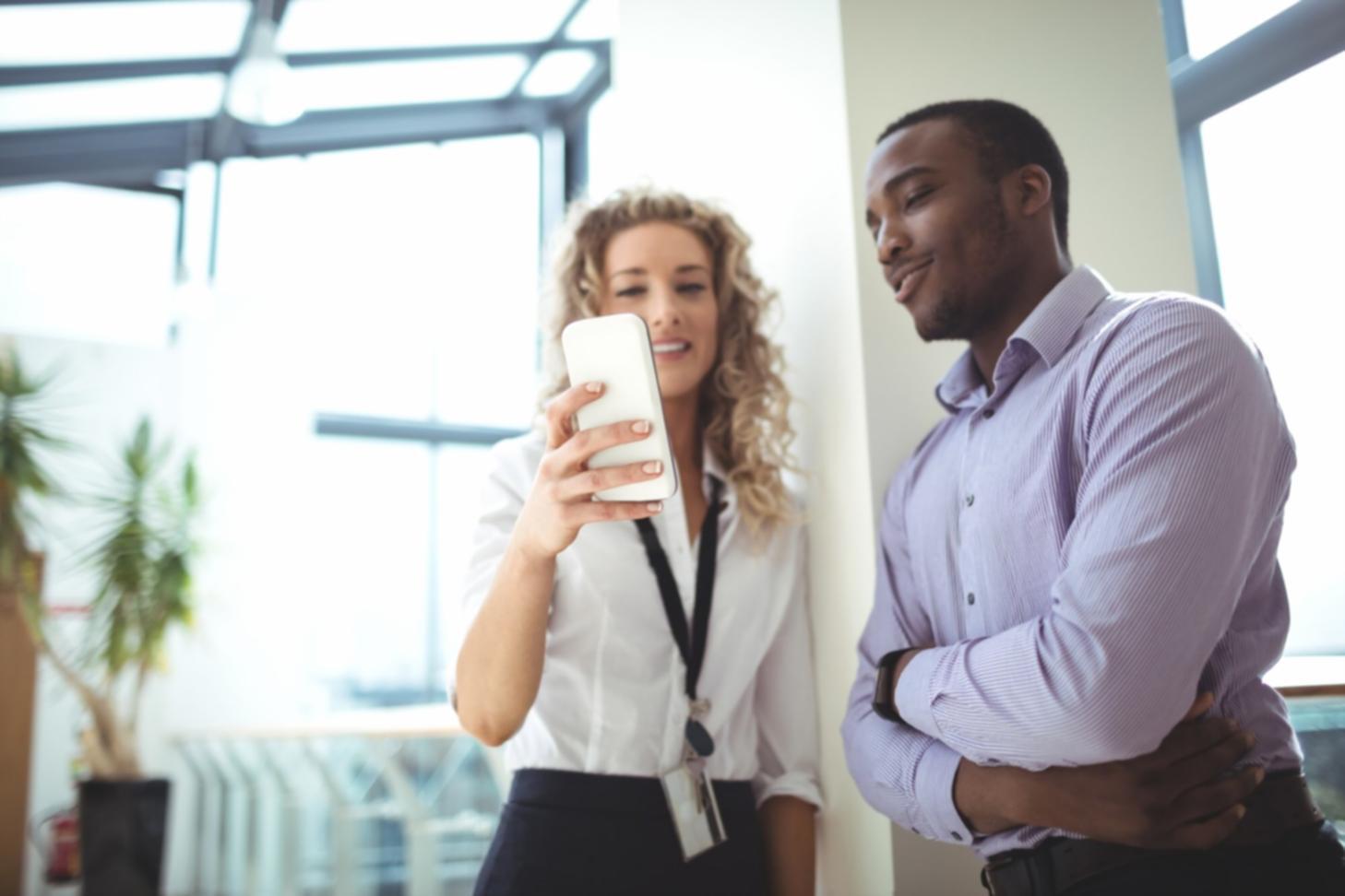 Business professionals collaborating on financial planning and analysis